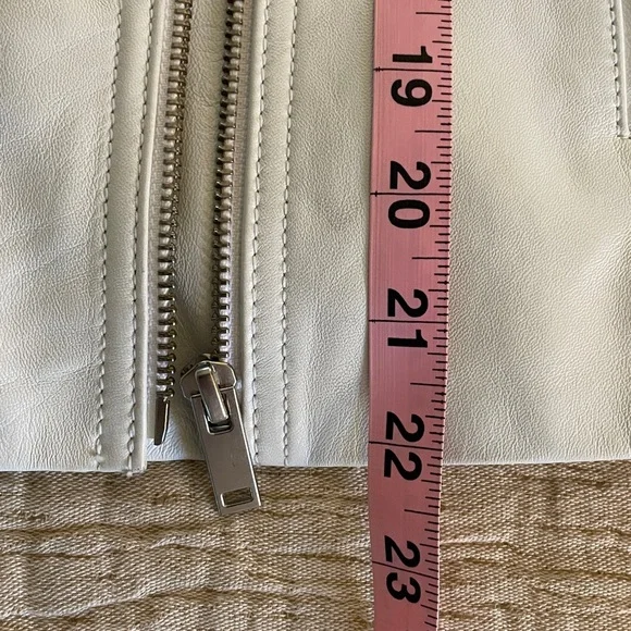 S: Leather Banana Republic Jacket Winter White Classic Elegant NWOT New! - Picture 10 of 10